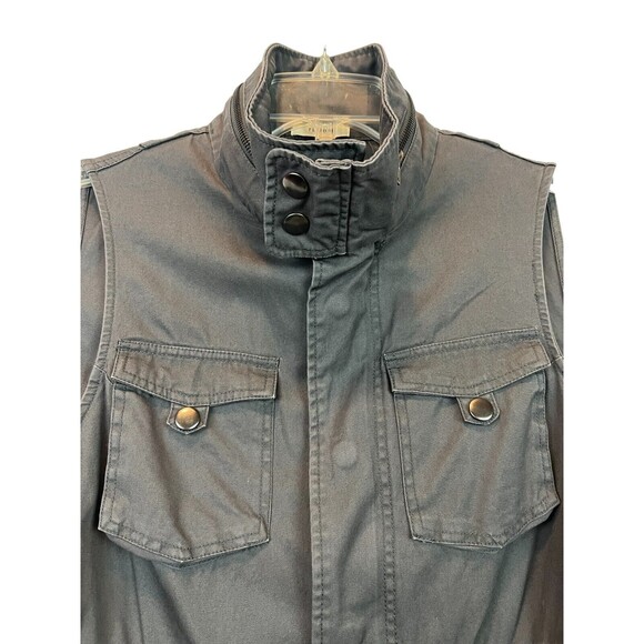 Pleione Anthropologie Cargo Vest Size S NWOT Gray Cinched Waist Military Style - Picture 7 of 12